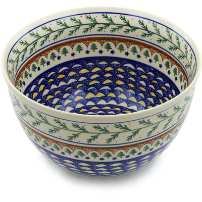 Polish Pottery Bowl 10" Pine Boughs