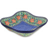 Polish Pottery Bowl 10&quot; Red Jackmanii UNIKAT
