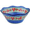 Polish Pottery Bowl 10&quot; Red Pansy
