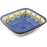 Polish Pottery Bowl 10&quot; Red Tulip Circle UNIKAT