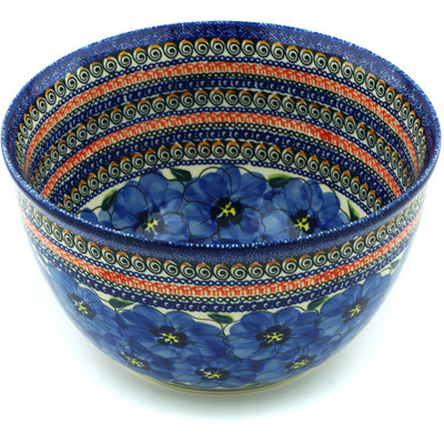 Polish Pottery Bowl 10&quot; Regal Bouquet UNIKAT