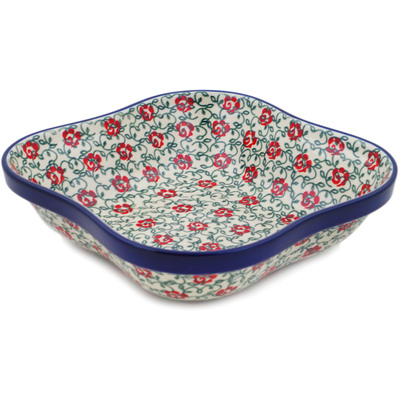 Polish Pottery Bowl 10&quot; Rose Vines UNIKAT