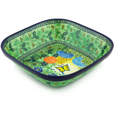 Polish Pottery Bowl 10&quot; Spring Garden UNIKAT