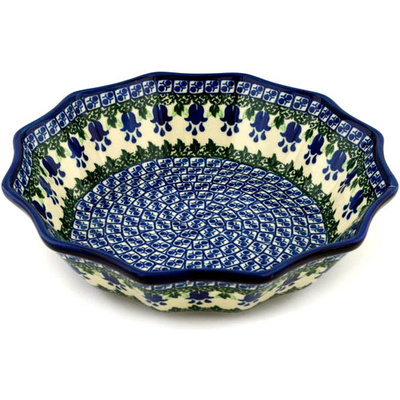 Polish Pottery Bowl 10&quot; Texas Bluebell