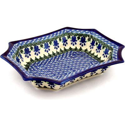 Polish Pottery Bowl 10&quot; Texas Bluebell