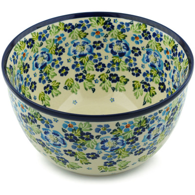 Polish Pottery Bowl 10&quot; True Blues