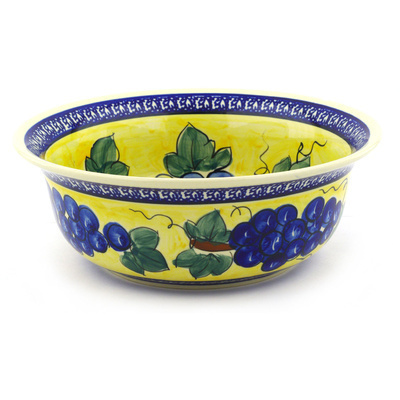 Polish Pottery Bowl 10&quot; Tuscan Grapes