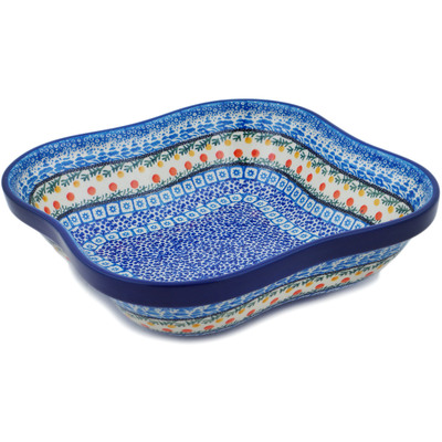 Polish Pottery Bowl 10" Winter Forest UNIKAT