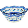 Polish Pottery Bowl 10&quot; Winter Sparrow