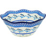 Polish Pottery Bowl 10&quot; Winter Sparrow