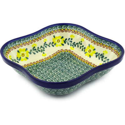 Polish Pottery Bowl 10&quot; Yellow Buttercup