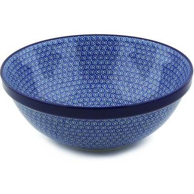 Polish Pottery Bowl 11&quot; Baltic Blue