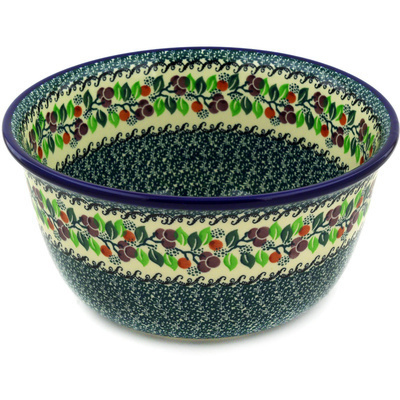 Polish Pottery Bowl 11&quot; Berry Garland