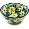 Polish Pottery Bowl 11&quot; Black Eyed Susan UNIKAT