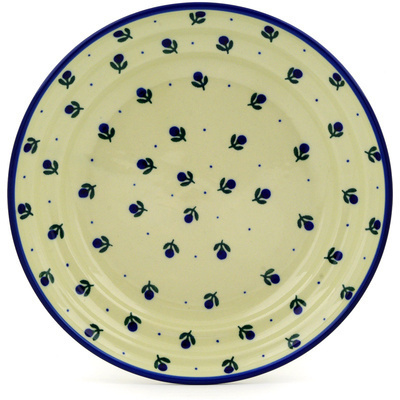 Polish Pottery Bowl 11" Blue Buds