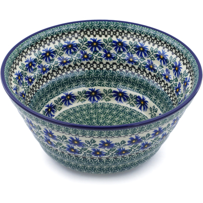 Polish Pottery Bowl 11" Blue Chicory