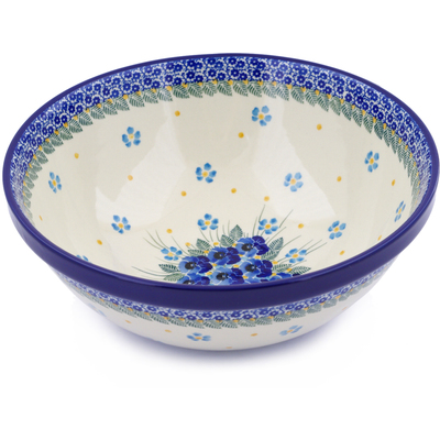 Polish Pottery Bowl 11&quot; Blue Dreams