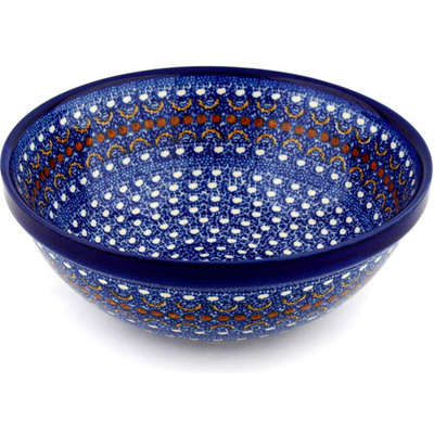 Polish Pottery Bowl 11&quot; Blue Horizons