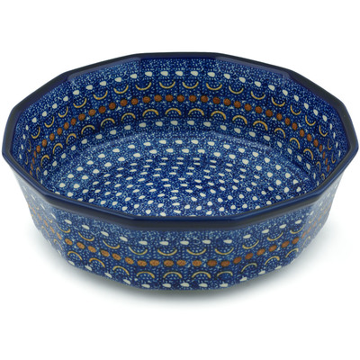 Polish Pottery Bowl 11&quot; Blue Horizons