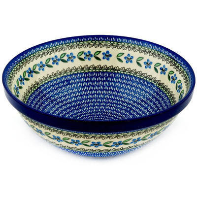 Polish Pottery Bowl 11&quot; Blue Rolf Fiedler