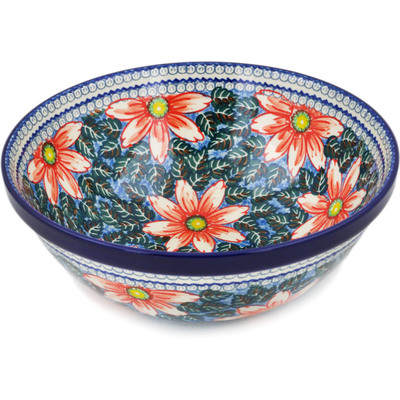 Polish Pottery Bowl 11&quot; Bold Susan UNIKAT