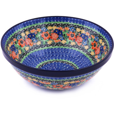 Polish Pottery Bowl 11&quot; Bountiful Basket UNIKAT