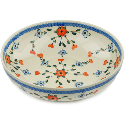 Polish Pottery Bowl 11&quot; Cherry Blossoms