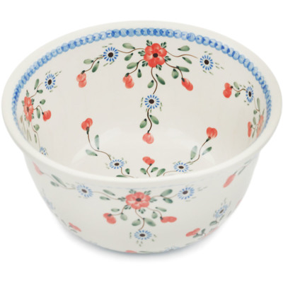 Polish Pottery Bowl 11&quot; Cherry Blossoms