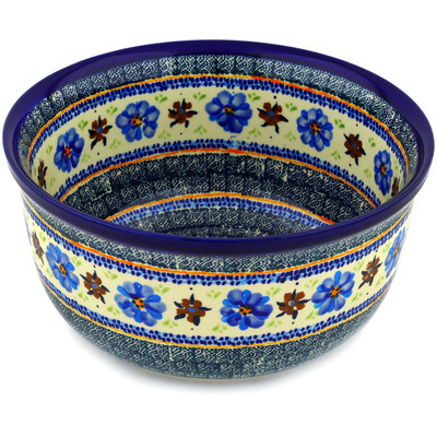 Polish Pottery Bowl 11&quot; Circle The Garden UNIKAT