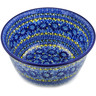 Polish Pottery Bowl 11&quot; Deep Blue UNIKAT