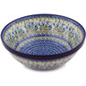 Polish Pottery Bowl 11&quot; Feathery Bluebells