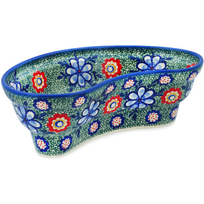 Polish Pottery Bowl 11&quot; Flower Lace