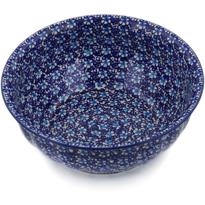 Polish Pottery Bowl 11&quot; Flowers On The Lake