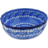 Polish Pottery Bowl 11&quot; Frosted Bouquet UNIKAT