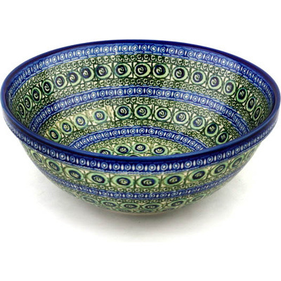 Polish Pottery Bowl 11&quot; Gilbraltar UNIKAT