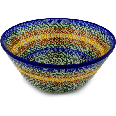 Polish Pottery Bowl 11&quot; Grecian Sea