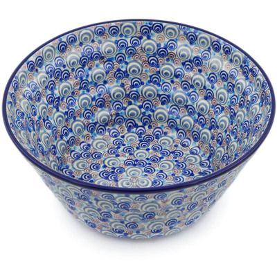 Polish Pottery Bowl 11&quot; Hypnotized UNIKAT