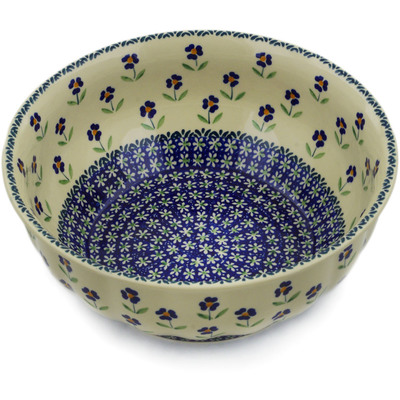 Polish Pottery Bowl 11&quot; Mariposa Lily