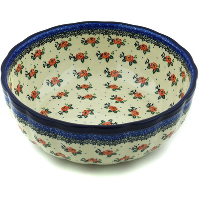 Polish Pottery Bowl 11&quot; Pasadena Delight