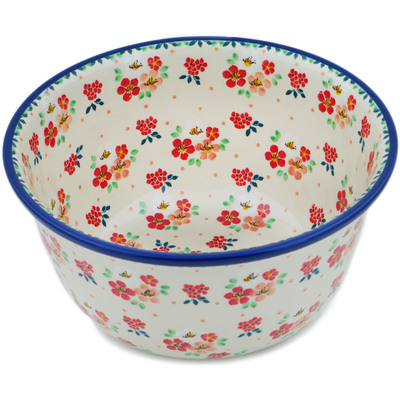 Polish Pottery Bowl 11&quot; Pink Divinity UNIKAT