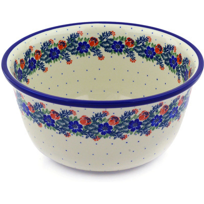 Polish Pottery Bowl 11" Polish Wreath
