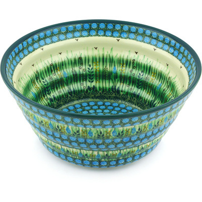Polish Pottery Bowl 11&quot; Prairie Land UNIKAT