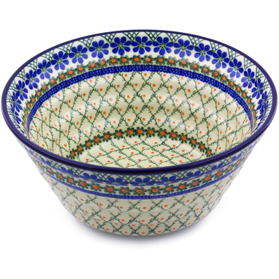 Polish Pottery Bowl 11" Primrose Trellis