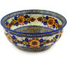 Polish Pottery Bowl 11&quot; Retro Brown Beauty UNIKAT