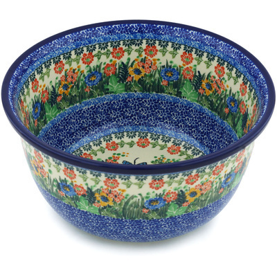 Polish Pottery Bowl 11&quot; Splendid Dragonfly UNIKAT