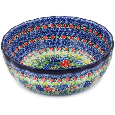 Polish Pottery Bowl 11&quot; Spring Has Sprung UNIKAT