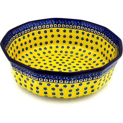 Polish Pottery Bowl 11&quot; Sunburst Daisies