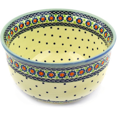 Polish Pottery Bowl 11&quot; Sunburt Circle
