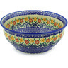 Polish Pottery Bowl 11&quot; Wave Of Flowers