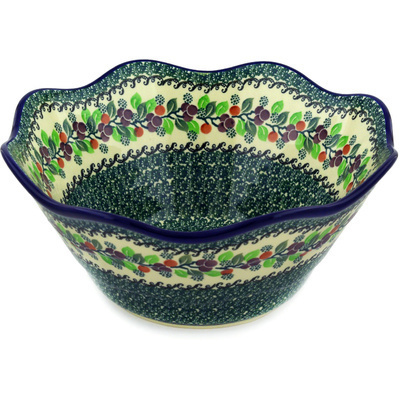 Polish Pottery Bowl 12&quot; Berry Garland